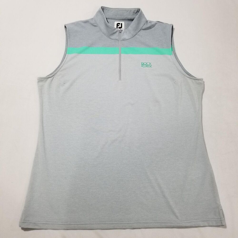 FootJoy Golf Polo Womens XL Sleeveless Top Activewear Pickleball Rock Creek